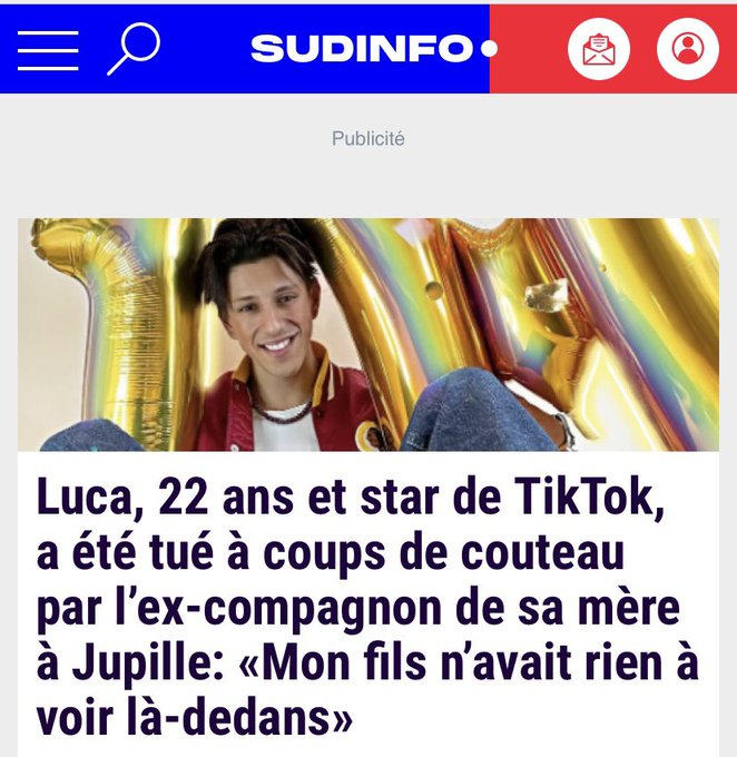 MRandom News Luca Itvai is dead, Luca, 22, and TikTok star, was stabbed to death by his mother's ex-partner in Jupille